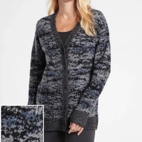 Athleta Westlake Textured Cardigan, Fog Camo Cool - Picture 4 of 9